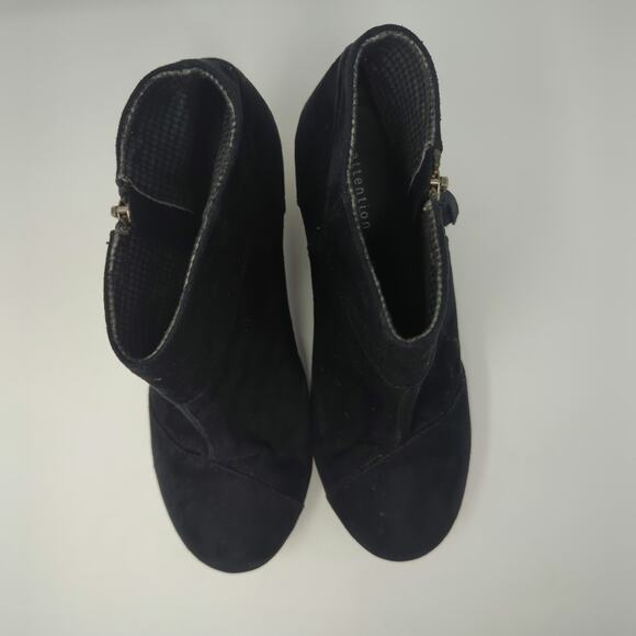 Attention Emmy Black Booties Wedges Booties Womens Size 7 - Picture 4 of 8
